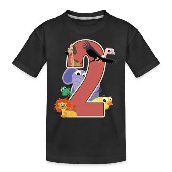 2e anniversaire 2 ans Deux jeunes filles cadeau - T-shirt bio Premium Enfant - noir - Devant