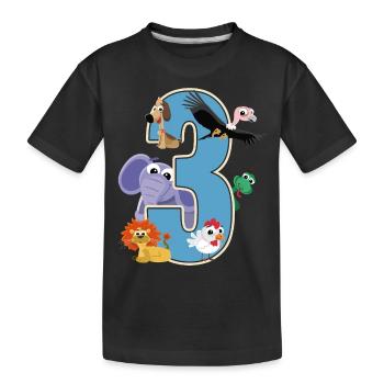 3ème anniversaire 3 ans Trois jeunes filles cadeau - T-shirt bio Premium Enfant - noir - Devant