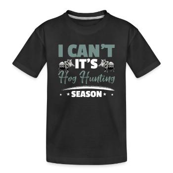 Hog Hunter Schweinejagd - Kinder Premium Bio T-Shirt - Schwarz - Vorne