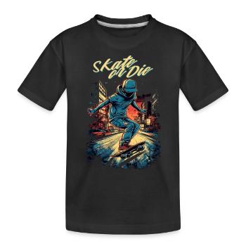 Skateboarder Skateboard Skate Skater - Kinder Premium Bio T-Shirt - Schwarz - Vorne