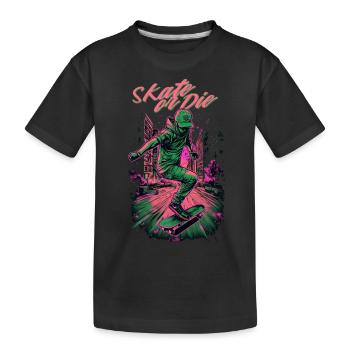 Skateboarder Skateboard Skate Skater - Kinder Premium Bio T-Shirt - Schwarz - Vorne