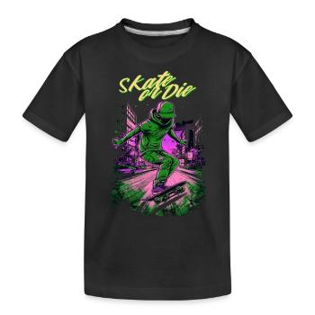 Skateboarder Skateboard Skate Skater - Kinder Premium Bio T-Shirt - Schwarz - Vorne