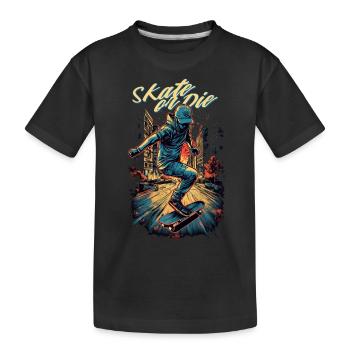 Skateboarder Skateboard Skate Skater - Kinder Premium Bio T-Shirt - Schwarz - Vorne