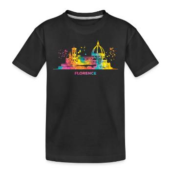 Florentiner Skyline Stadtbild Florenz - Kinder Premium Bio T-Shirt - Schwarz - Vorne