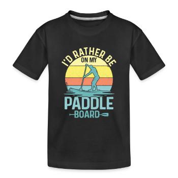 Je préfère être sur ma planche à pagaie debout pour pagayer - T-shirt bio Premium Enfant - noir - Devant