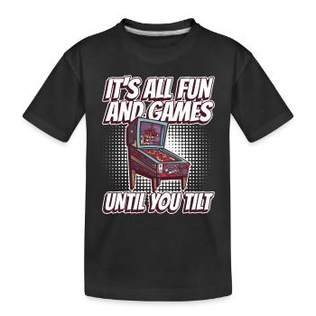 Flipper-design Für Retro-flipper-automaten-spieler - Kinder Premium Bio T-Shirt - Schwarz - Vorne