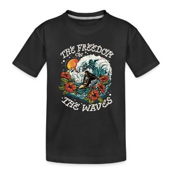 Surf sur les vagues tropicales - T-shirt bio Premium Enfant - noir - Devant