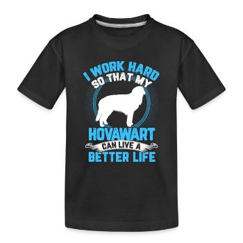 Hovawart travaille dur, le chien d’un fermier rude - T-shirt bio Premium Enfant - noir - Devant