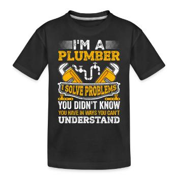 Klempner Heizungsbauer Installateur - Kinder Premium Bio T-Shirt - Schwarz - Vorne
