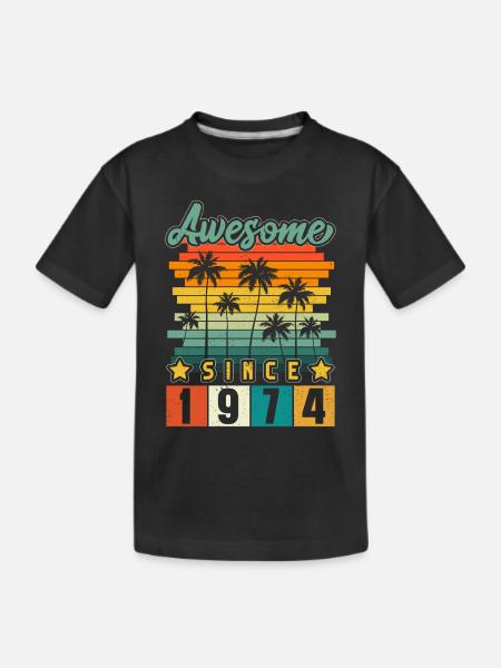 1974 Geboren Geburtstag Geburtsjahr Vintage - Kinder Premium Bio T-Shirt - Schwarz