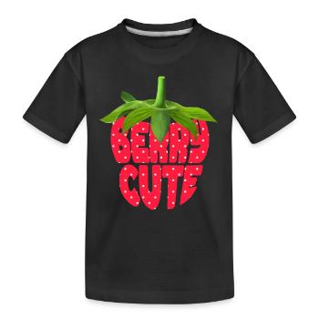 Berry Cute - Kids' Premium Organic T-Shirt - black - Front