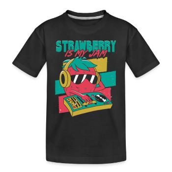 Erdbeere ist meine Marmelade - Kinder Premium Bio T-Shirt - Schwarz - Vorne