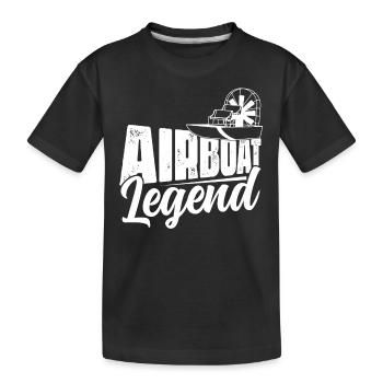 Airboat Legend Propeller Swamp Air Boat Hydroplane - Kinder Premium Bio T-Shirt - Schwarz - Vorne