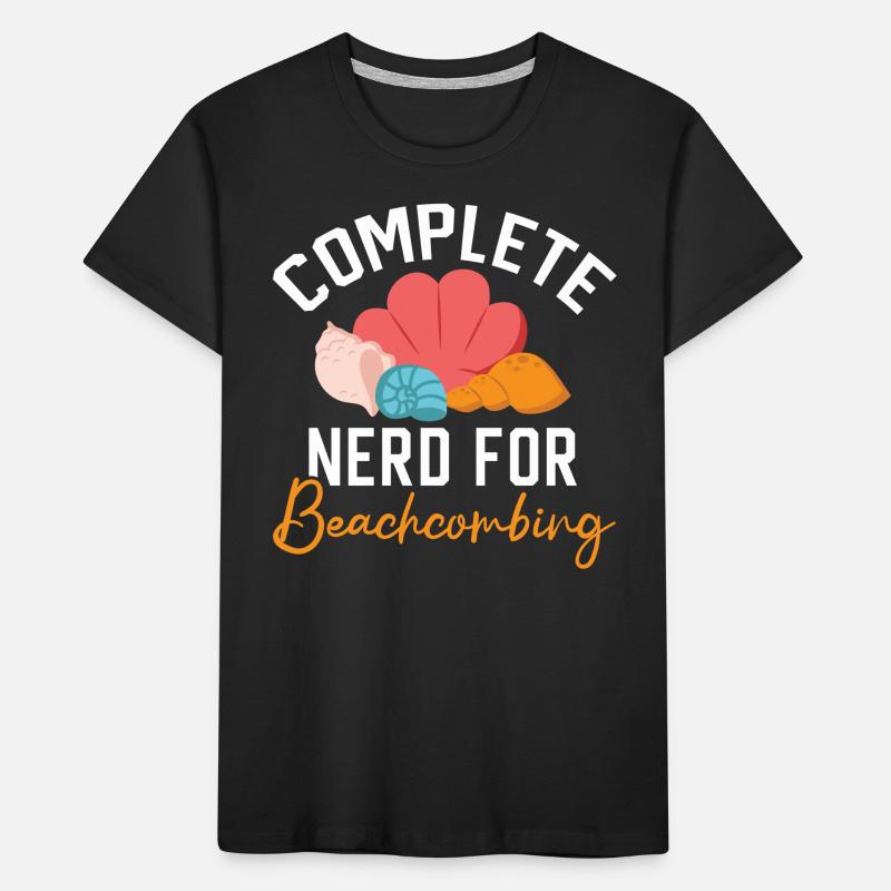 Nerd complet pour le beachcombing Seashell Beachcomb T-shirt bio Premium Enfant