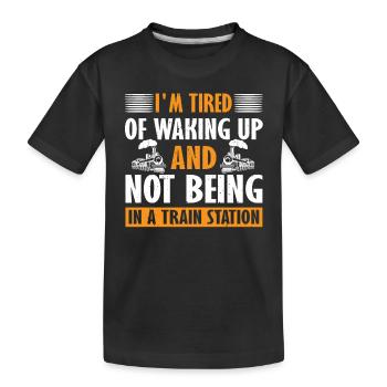 Drôle de tenue d’amoureux de la gare - T-shirt bio Premium Enfant - noir - Devant