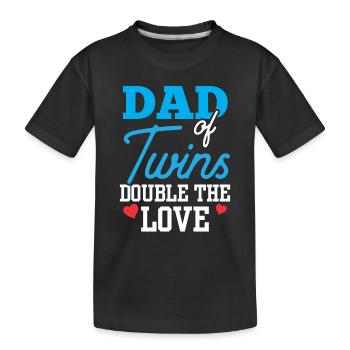 Vater Von Zwillingen Doppelte Liebe Zwilling - Kinder Premium Bio T-Shirt - Schwarz - Vorne