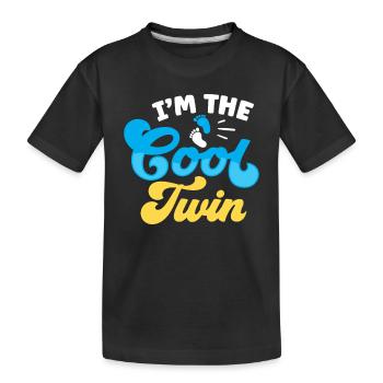 Ich Bin Der Coole Zwilling Humor Zwillinge Lustig - Kinder Premium Bio T-Shirt - Schwarz - Vorne