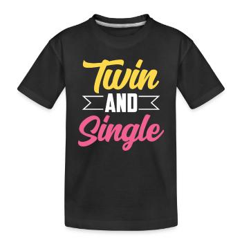 Zwilling Und Einzel Sarkastisch Humor Zwillinge - Kinder Premium Bio T-Shirt - Schwarz - Vorne