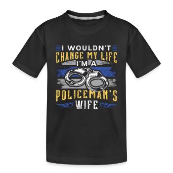 Un policier ne changerait pas ma vie Policier shérif - T-shirt bio Premium Enfant - noir - Devant