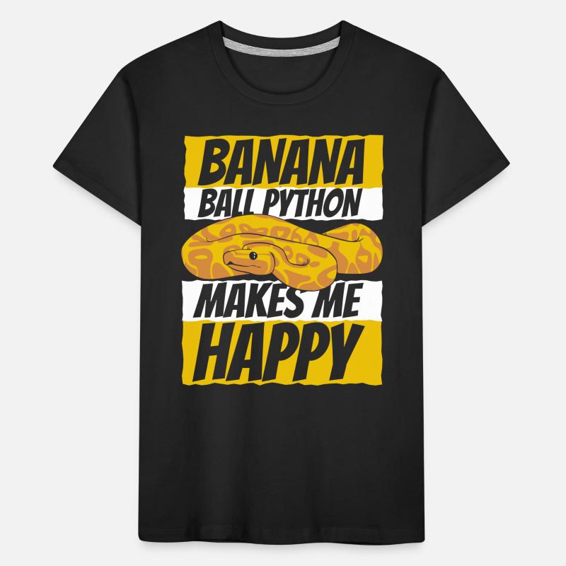 Makes Me Happy Schlange Python Banana Ball Python Kinder Premium Bio T-Shirt