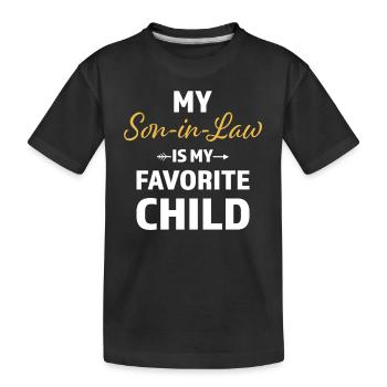 Mein Schwiegersohn ist mein Lieblingskind - Kinder Premium Bio T-Shirt - Schwarz - Vorne