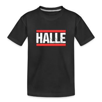 Hallenserin Hallenser Halle - Kinder Premium Bio T-Shirt - Schwarz - Vorne