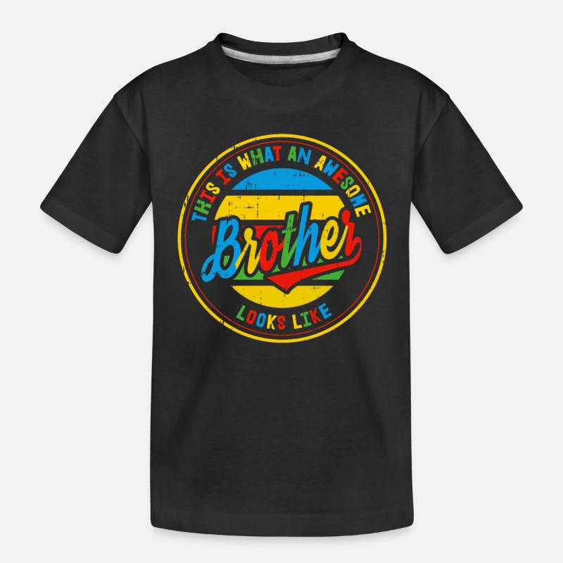 Bester Bruder Retro Bro Geschenk - Kinder Premium Bio T-Shirt - Schwarz