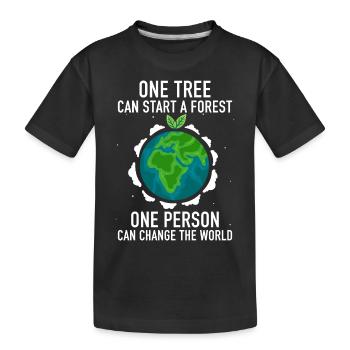 Un arbre peut démarrer une forêt - T-shirt bio Premium Enfant - noir - Devant