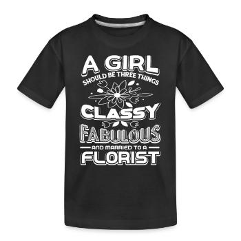 Florist Married To A Florist - Kids' Premium Organic T-Shirt - black - Front