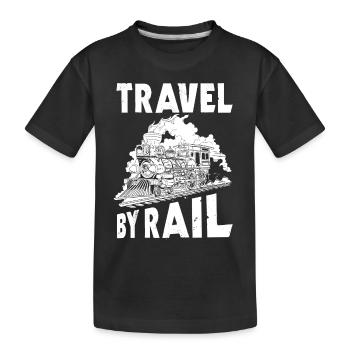 Reisen Sie Mit Der Bahn - Kinder Premium Bio T-Shirt - Schwarz - Vorne