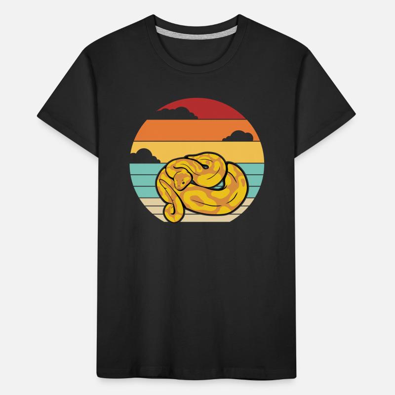 Retro Schlange Schuppenkriechtiere Python Banana Kinder Premium Bio T-Shirt