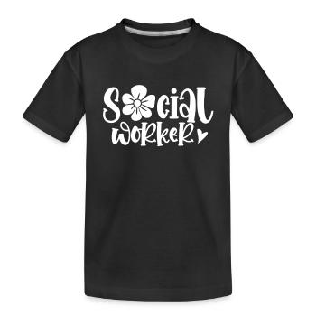 Travailleur social Travailleur social Profession de travailleur social - T-shirt bio Premium Enfant - noir - Devant