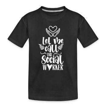 J’appelle le travailleur social Travailleur social - T-shirt bio Premium Enfant - noir - Devant
