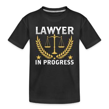 Lawyer Work in progress Lawyer Lawyer Law - Kids' Premium Organic T-Shirt - black - Front