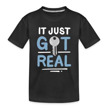 Es wurde gerade real - Kinder Premium Bio T-Shirt - Schwarz - Vorne