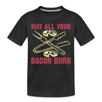 Que tous vos grillons barbecue au bacon brûlent - T-shirt bio Premium Enfant - noir - Devant