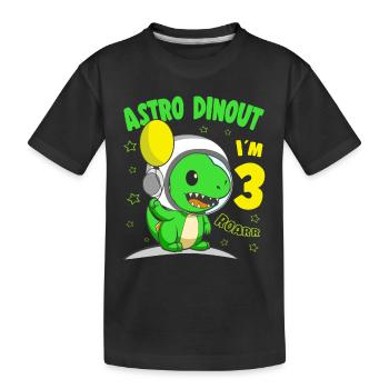 3 Years old Birthday Boy Astro Dinout - 3rd B-Day - Kinder Premium Bio T-Shirt - Schwarz - Vorne