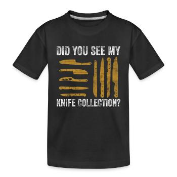Messersammler Und Kochmesser Sammlung - Kinder Premium Bio T-Shirt - Schwarz - Vorne