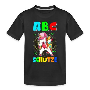 Einschulung Schulanfang Schulkind Schule Geschenk - Kinder Premium Bio T-Shirt - Schwarz - Vorne