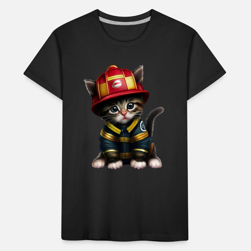 Fire Brigade Cat Kids' Premium Organic T-Shirt