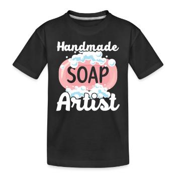 Savon artisanal Artiste Savon Crème - T-shirt bio Premium Enfant - noir - Devant
