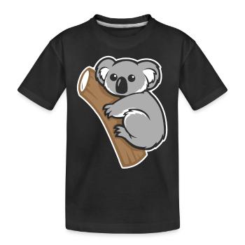 Koala Koala Watercolor - Kids' Premium Organic T-Shirt - black - Front