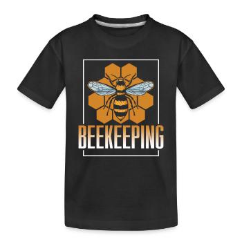 Imkerei Imker Imkern Honigbiene - Kinder Premium Bio T-Shirt - Schwarz - Vorne