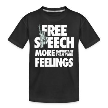 Redefreiheit ist wichtiger als Gefühle - Kinder Premium Bio T-Shirt - Schwarz - Vorne