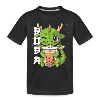 Boba Tea Dragon Bubble Tea - Kids' Premium Organic T-Shirt - black - Front
