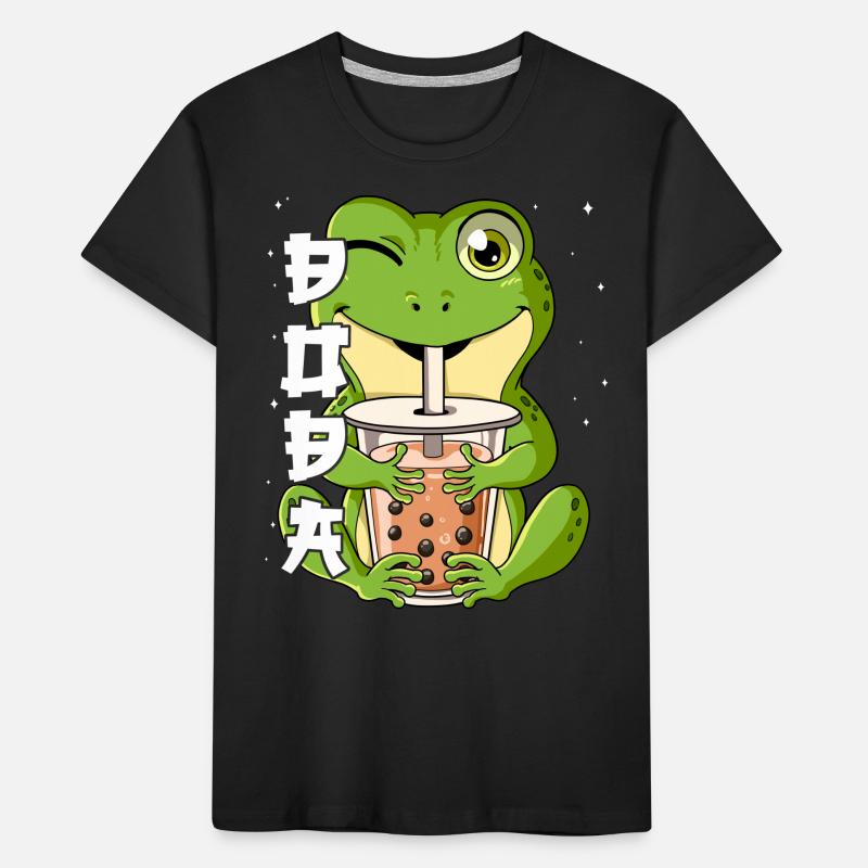 Boba Tea Frog Bubble Tea Kids' Premium Organic T-Shirt