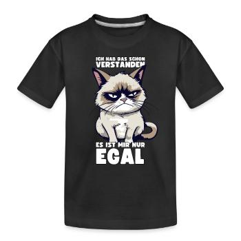 Lustige Grump Cat - Ich Hab Das Schon Verstanden - Kinder Premium Bio T-Shirt - Schwarz - Vorne