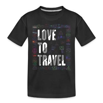 Voyage Timbre Voyageur Voyage Croisière Vacances - T-shirt bio Premium Enfant - noir - Devant