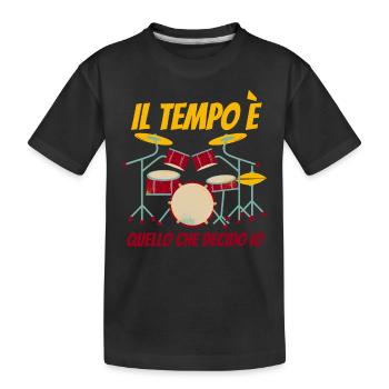 Il Tempo Quello Che Decido Io Strumento Rocknroll - Kinder Premium Bio T-Shirt - Schwarz - Vorne