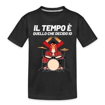 Il Tempo Quello Che Decido Io Strumento Schlagzeug - Kinder Premium Bio T-Shirt - Schwarz - Vorne